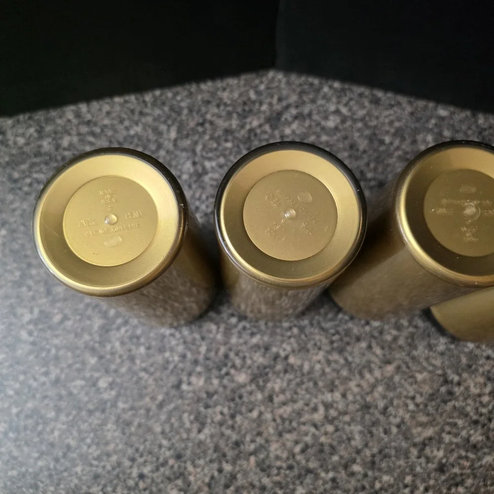 Vintage MCM NFC Gold Black Wildlife Insulated Tumblers Set‎ of 6 Made in USA